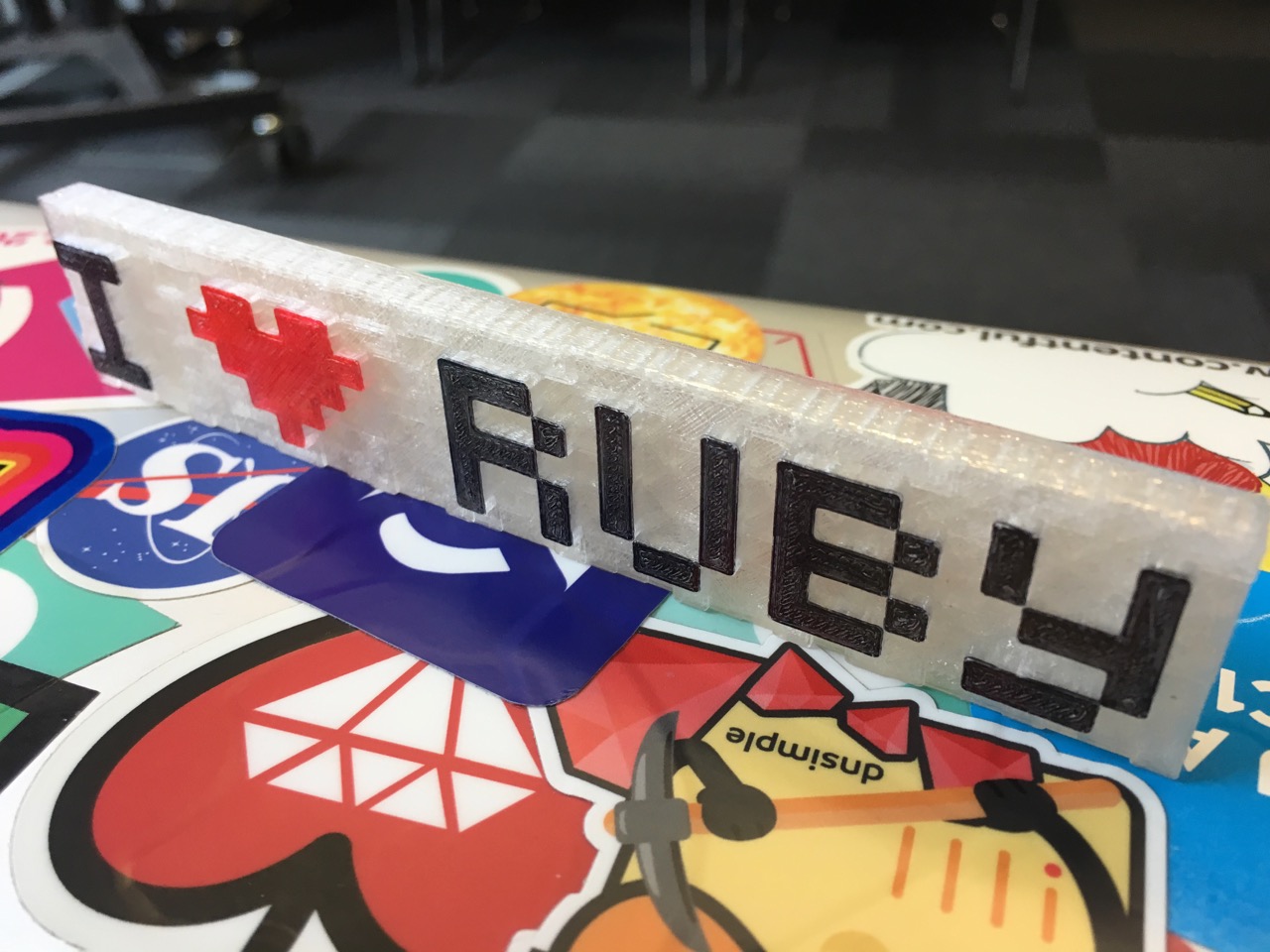 3d printed i heart ruby